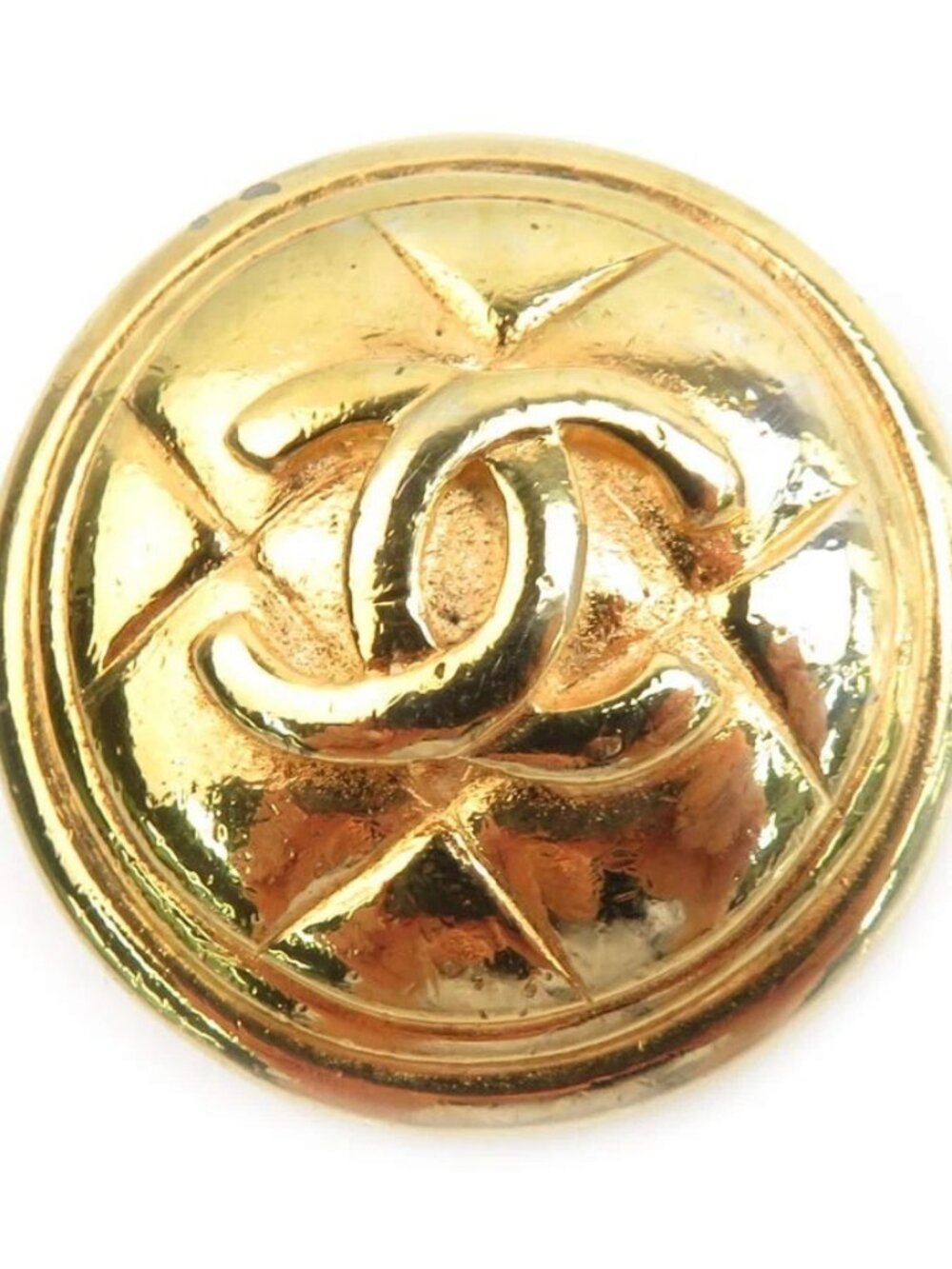 CHANEL CC Logo Brooch Gold Metal